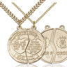 14kt gold filled Mizpah coin set pendant necklace with 24 inch curb chain by Bliss Manufacturing