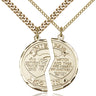 14kt Gold Filled Mizpah National Guard pendant necklace 1 inch by Bliss Manufacturing