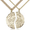 14kt Gold Filled Mizpah Coin Set Navy Medal Necklace 1 x 1 inch on 24 inch chain by Bliss