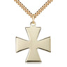 14kt Gold Filled Surfer Cross Necklace 1 1/8 x 1 inches with 24 inch chain by Bliss Manufacturing