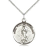 Sterling Silver Our Lady of Guadalupe Medal Necklace 7/8 x 3/4 inch Medium Pendant 18 inch Chain Bliss