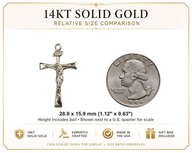 Men's 14kt Solid Gold Maltese Crucifix Pendant