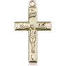 14kt Solid Gold Large Catholic Crucifix Pendant 1 3/8 x 3/4 Handcrafted by Bliss