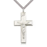 Sterling Silver Extra Large Catholic Crucifix Necklace 1 7/8 x 1 with 24 inch Chain by Bliss