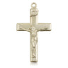 14kt Solid Gold Medium Catholic Crucifix Pendant 1 1/8 x 5/8 inches handcrafted in USA by Bliss Manufacturing