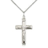Sterling Silver Medium Catholic Crucifix Necklace 1 1/8 x 5/8 with 18 inch Chain by Bliss Manufacturing