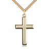 Gold Filled Large Catholic Cross Necklace 1 3/8 x 3/4 inches on 24 inch Heavy Curb Chain by Bliss Manufacturing