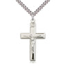 Sterling Silver Large Catholic Crucifix Necklace 1 3/8 x 3/4 with 24 inch Chain by Bliss Manufacturing