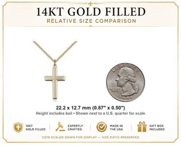 14kt Gold Filled Lite Curb Chain 18" | 7/8 x 1/2 Links | Catholic Jewelry Chain | Bliss USA