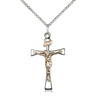 Two-tone gold filled and sterling silver Maltese crucifix necklace with 18 inch chain by Bliss Manufacturing
