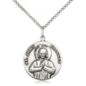 Sterling Silver St. John Vianney Patron Saint Medal Necklace 3/4 inch by 5/8 inch on 18 inch chain by Bliss