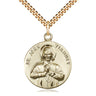 14kt Gold Filled St. John Vianney Patron Saint Medal Necklace 1 inch by 7/8 inch on 24 inch chain by Bliss