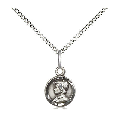 Sterling Silver Small St. Elizabeth Ann Seton Medal Necklace | 3/8" x 1/4" | 18" Chain | USA Made by Bliss