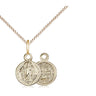 14kt Gold Filled St. Benedict Patron Saint Medal Necklace 3/8x1/4 inch with 18 inch Chain by Bliss