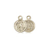 14kt Solid Gold St. Benedict Patron Saint Medal Pendant 3/8x1/4 inch Handcrafted by Bliss