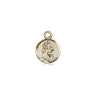 14kt solid gold St. Christopher patron saint medal pendant, small 3/8 x 1/4 inch, handcrafted by Bliss Manufacturing USA
