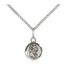 Small Sterling Silver St. Christopher Patron Saint Medal Necklace 3/8 x 1/4 inch with 18 inch Chain by Bliss