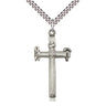 Large Sterling Silver Carpenter Cross Necklace 1 3/8 x 3/4 inches on 24 inch chain by Bliss