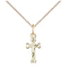 Small 14kt Gold Filled Catholic Cross Necklace 1/2 x 1/4 inch pendant on 18 inch chain by Bliss