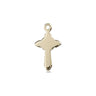 14kt solid gold small Catholic cross pendant 5/8 by 3/8 inches handcrafted in USA by Bliss Manufacturing