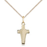 14kt gold filled small cross necklace 5/8 x 1/4 inches with 18 inch curb chain handcrafted by Bliss