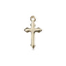 Small 14kt Solid Gold Catholic Cross Pendant 5/8 x 3/8 inch handcrafted in USA by Bliss Manufacturing