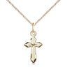 Small 14kt Gold Filled Catholic Cross Necklace with 18 inch Chain by Bliss Manufacturing USA