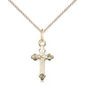 Small 14kt Gold Filled Catholic Cross Necklace with 18 inch Chain by Bliss Manufacturing USA