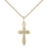 14kt gold filled small Catholic cross necklace 5/8 x 3/8 inches with 18 inch chain by Bliss