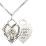 Sterling Silver Our Lady of Guadalupe Heart Necklace 3/4x5/8 with 18 inch Chain by Bliss Manufacturing