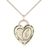 14kt gold filled Miraculous Heart medal necklace 3/4 x 5/8 with 18 inch chain handcrafted by Bliss USA