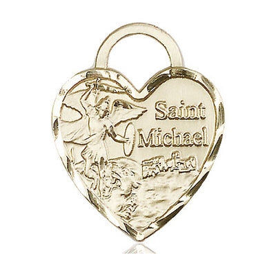 14kt Solid Gold Medium St. Michael the Archangel Medal Pendant | 1" x 3/4" | USA Made by Bliss