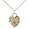 Small 14kt Gold Filled Miraculous Heart Necklace 5/8 x 1/2 with 18 inch chain by Bliss Manufacturing