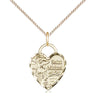 14kt gold filled St. Michael heart medal necklace, 5/8 by 1/2 inch pendant on 18 inch chain, handcrafted by Bliss
