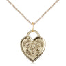 14kt Gold Filled small Catholic Communion heart pendant necklace 5/8 inch by Bliss with 18 inch chain