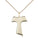 14kt Gold Filled Catholic Tau Cross Necklace 3/4 inch pendant with 18 inch chain by Bliss Manufacturing