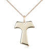 14kt Gold Filled Catholic Tau Cross Necklace 3/4 inch pendant with 18 inch chain by Bliss Manufacturing
