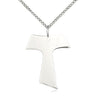 Sterling Silver Medium Tau Cross Pendant Necklace 1 inch by 3/4 inch on 18 inch chain by Bliss