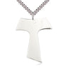 Sterling Silver Large Tau Cross Pendant Necklace 1.5 inch by 1.25 inch on 24 inch chain by Bliss