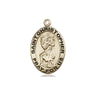 14kt solid gold St. Christopher medal pendant 3/4 x 1/2 inch medium size handcrafted by Bliss Manufacturing USA