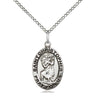 Sterling silver St. Christopher medal necklace 3/4 x 1/2 inch medium with 18 inch chain by Bliss USA
