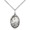 Sterling Silver St. Jude Patron Saint Medal Necklace 3/4 x 1/2 inches 18 inch Curb Chain Bliss USA