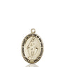 14kt solid gold Miraculous Medal pendant 3/4x1/2 inches handcrafted in USA by Bliss Manufacturing