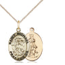 Gold Filled St. Michael the Archangel Catholic medal necklace, 3/4 x 1/2 inch pendant on 18 inch curb chain, handcrafted by Bliss Manufacturing USA