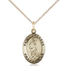 14kt gold filled St. Lazarus patron saint medal necklace with 18 inch curb chain, handcrafted by Bliss