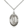 Sterling Silver St. Lazarus Patron Saint Medal Necklace 3/4 inch by 1/2 inch with 18 inch Chain by Bliss Manufacturing