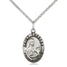 Sterling Silver St. Theresa Patron Saint Medal Necklace 3/4 x 1/2 with 18 inch chain by Bliss