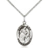 Sterling Silver St. Ann Patron Saint Medal Necklace 3/4 x 1/2 inch pendant on 18 inch chain by Bliss