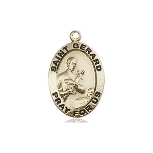 Medalla de oro macizo de 14 quilates de San Gerardo Mayela, patrón, tamaño mediano | 1,9 x 1,3 cm | Hecho en EE. UU. por Bliss