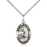 Sterling silver St. Gerard Majella patron saint medal necklace, 3/4 inch pendant on 18 inch chain by Bliss Manufacturing